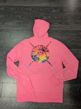 Barbells And Ponytails "Palm Power" Zip Up Hoodie SZ S NEW